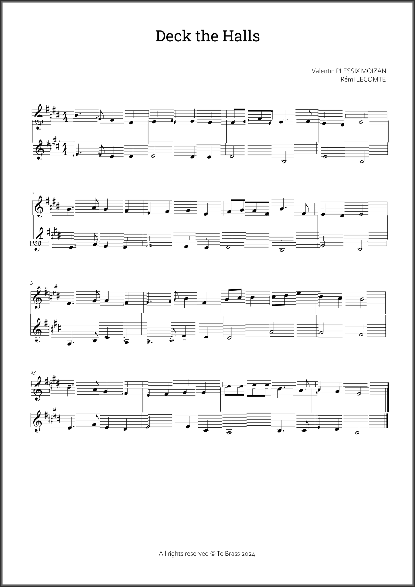 12 Christmas duets by To Brass