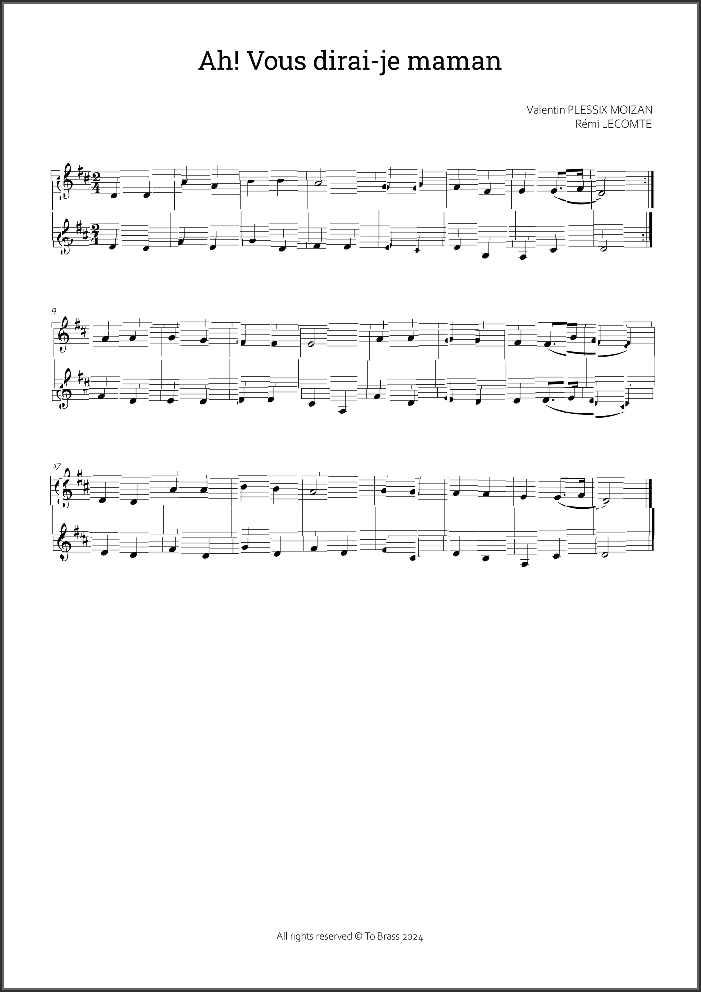 12 duets for beginners by To Brass