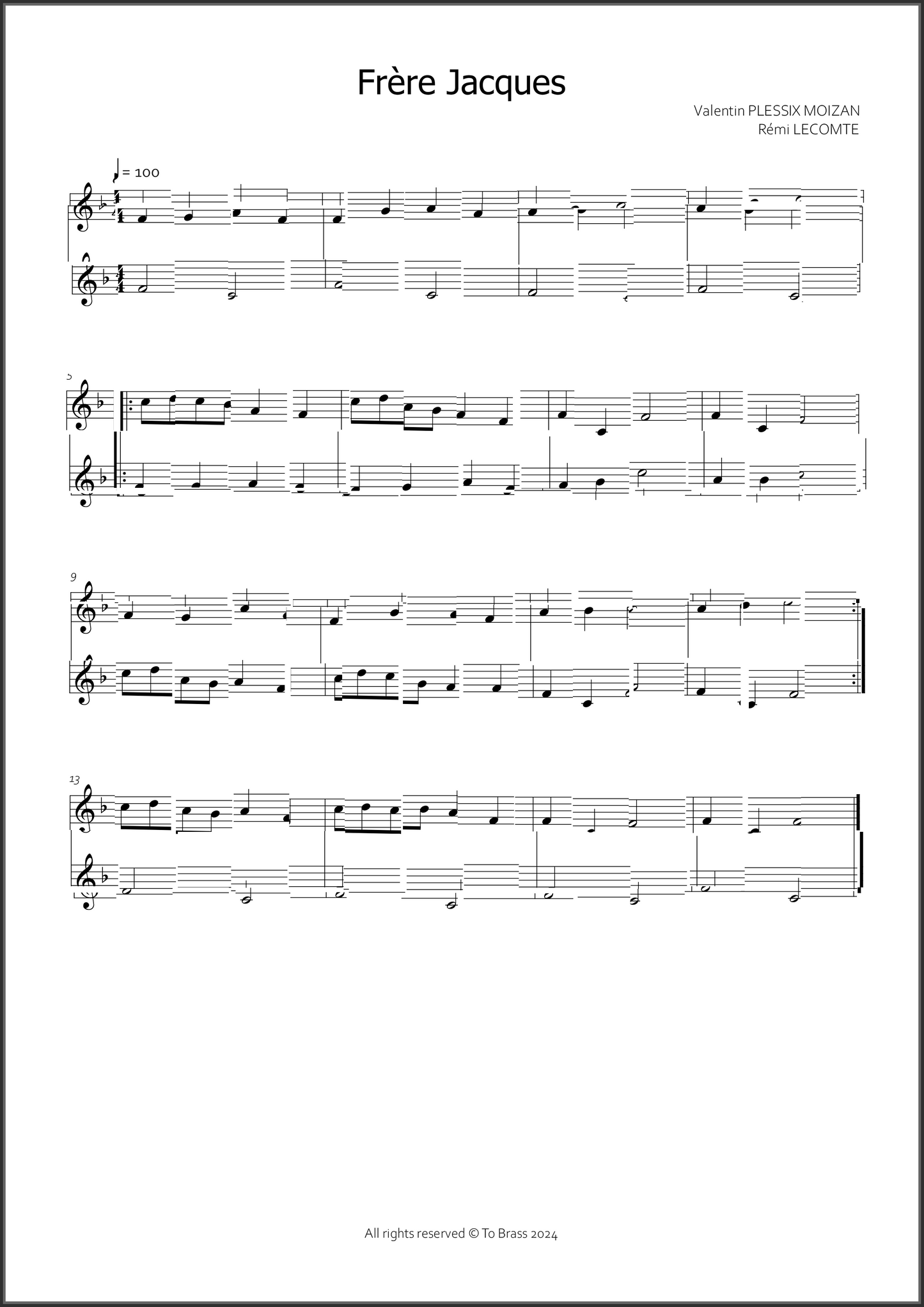 12 duets for beginners by To Brass