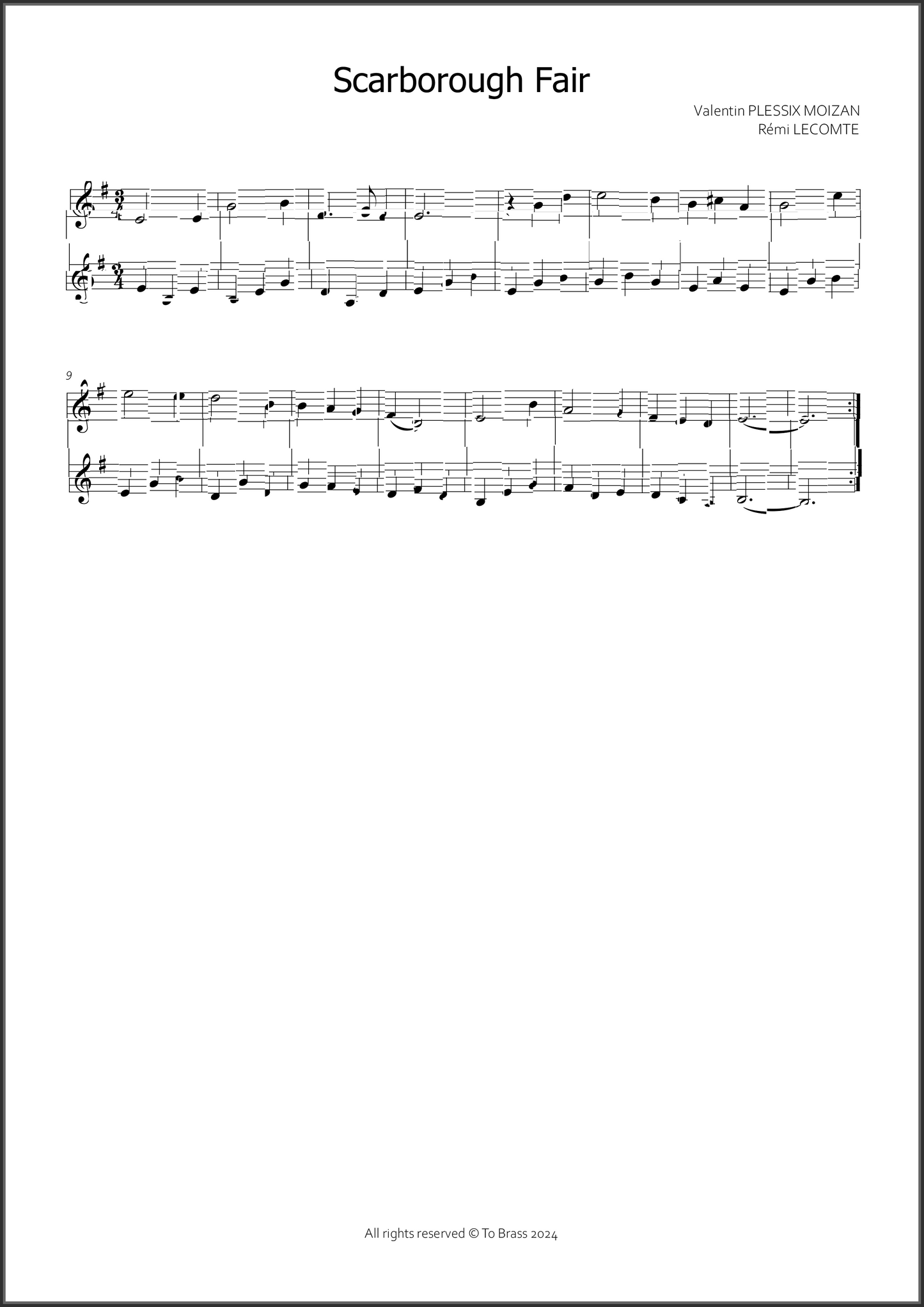 12 duets for beginners by To Brass